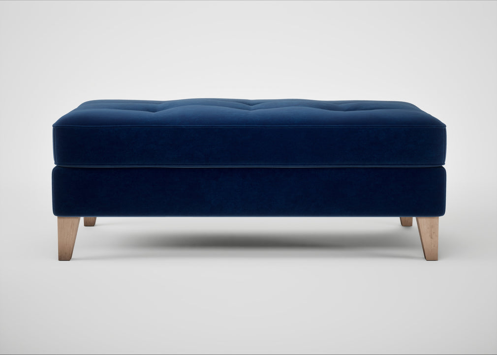 Mistral Footstool Smart Velvet Dusk / Natural