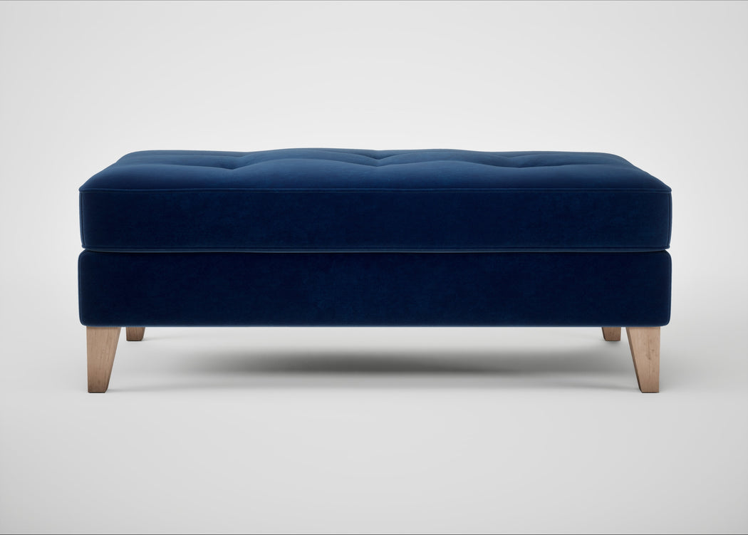 Mistral Footstool Smart Velvet Dusk / Natural