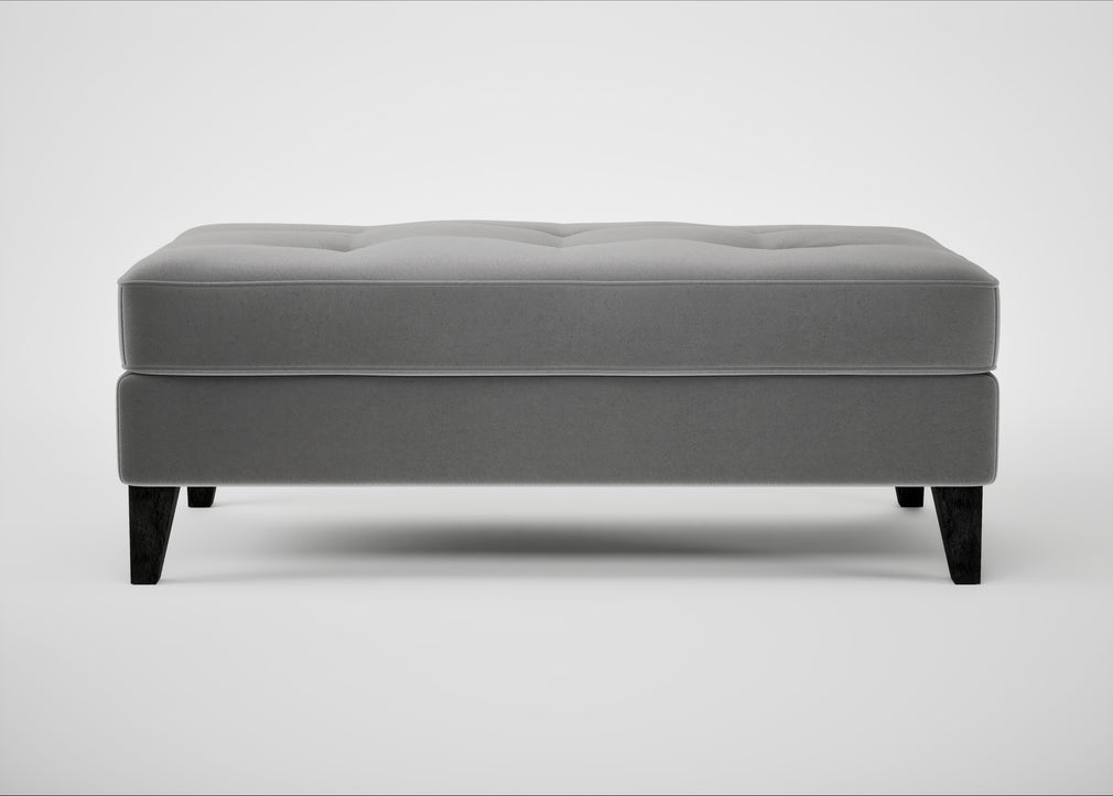 Mistral Footstool Smart Velvet Mercury / Black