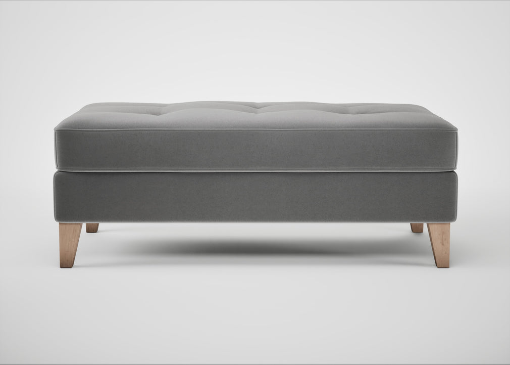 Mistral Footstool Smart Velvet Mercury / Natural