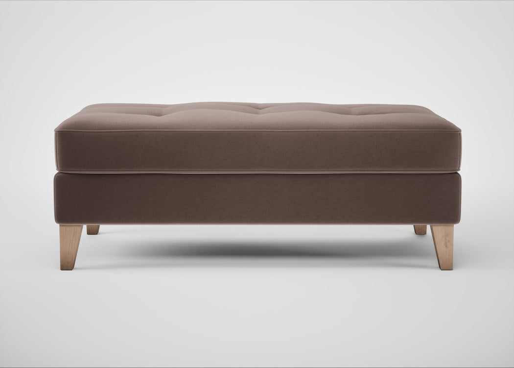 Mistral Footstool Smart Velvet Mouse / Natural