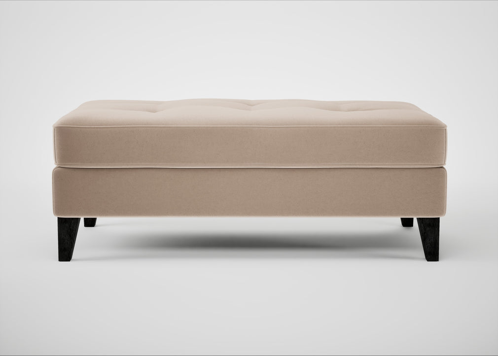 Mistral Footstool Smart Velvet Pebble / Black