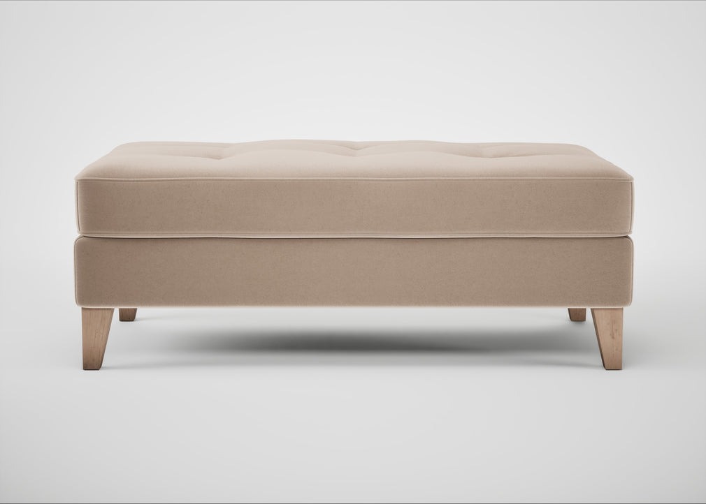 Mistral Footstool Smart Velvet Pebble / Natural