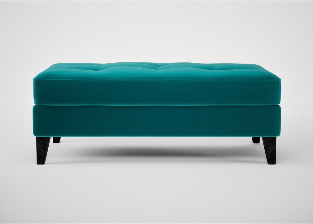 Mistral Footstool Smart Velvet Petrol / Black