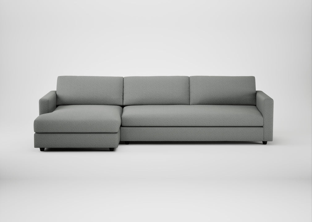 Nimbus II Left Hand Facing Chaise Corner Sofa Boucle Steel