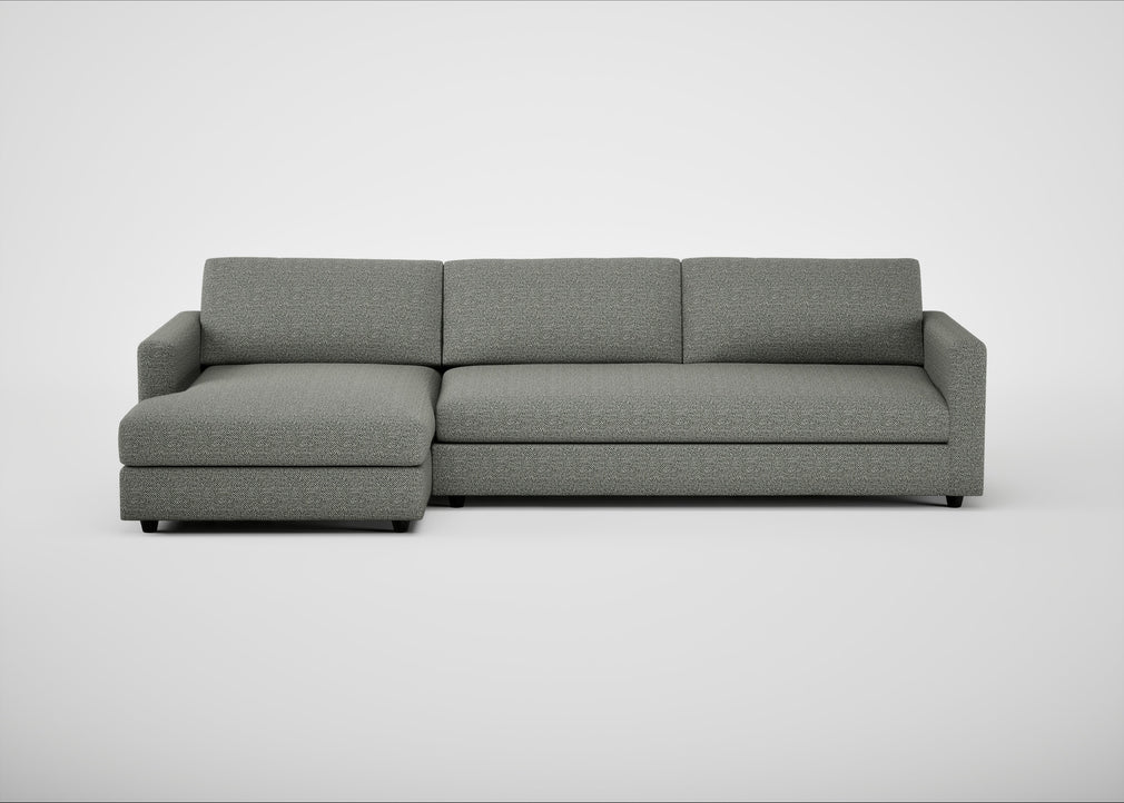 Nimbus II Left Hand Facing Chaise Corner Sofa Boucle Tweed Lapis