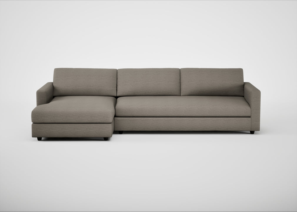 Nimbus II Left Hand Facing Chaise Corner Sofa Broad Weave Pebble