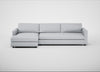 Nimbus II Left Hand Facing Chaise Corner Sofa Broad Weave Tin
