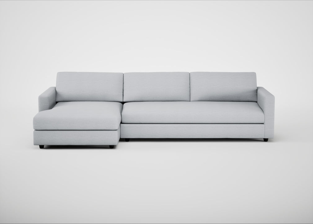 Nimbus II Left Hand Facing Chaise Corner Sofa Broad Weave Tin