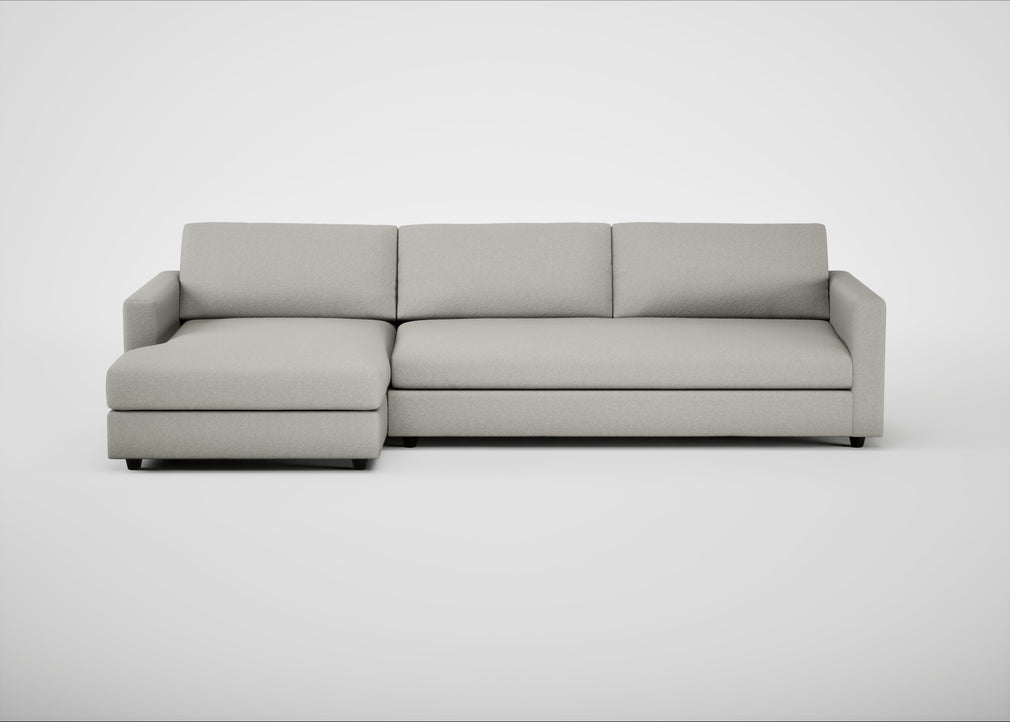 Nimbus II Left Hand Facing Chaise Corner Sofa Melton Wool Limestone
