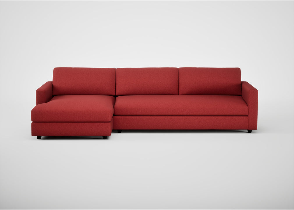 Nimbus II Left Hand Facing Chaise Corner Sofa Melton Wool Red Oxide