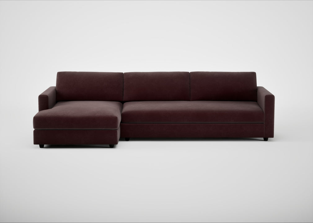 Nimbus II Left Hand Facing Chaise Corner Sofa Smart Luxe Velvet Acorn
