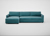 Nimbus II Left Hand Facing Chaise Corner Sofa Smart Luxe Velvet Airforce Blue