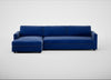 Nimbus II Left Hand Facing Chaise Corner Sofa Smart Luxe Velvet Azure