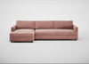 Nimbus II Left Hand Facing Chaise Corner Sofa Smart Luxe Velvet Dusky Pink