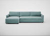 Nimbus II Left Hand Facing Chaise Corner Sofa Smart Luxe Velvet Mineral Blue