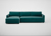 Nimbus II Left Hand Facing Chaise Corner Sofa Smart Luxe Velvet Ocean Green