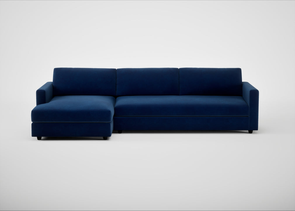 Nimbus II Left Hand Facing Chaise Corner Sofa Smart Velvet Dusk