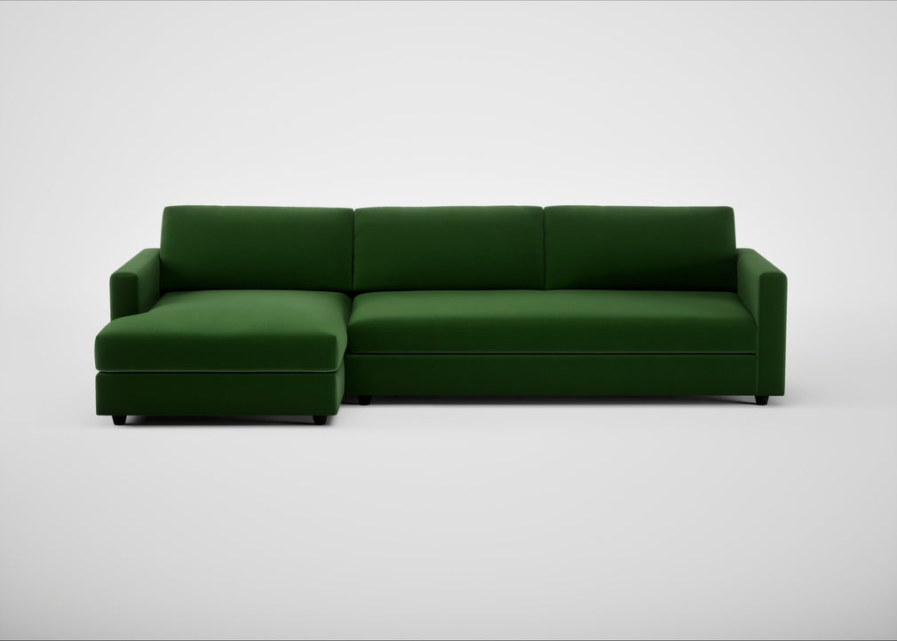 Nimbus II Left Hand Facing Chaise Corner Sofa Smart Velvet Forest