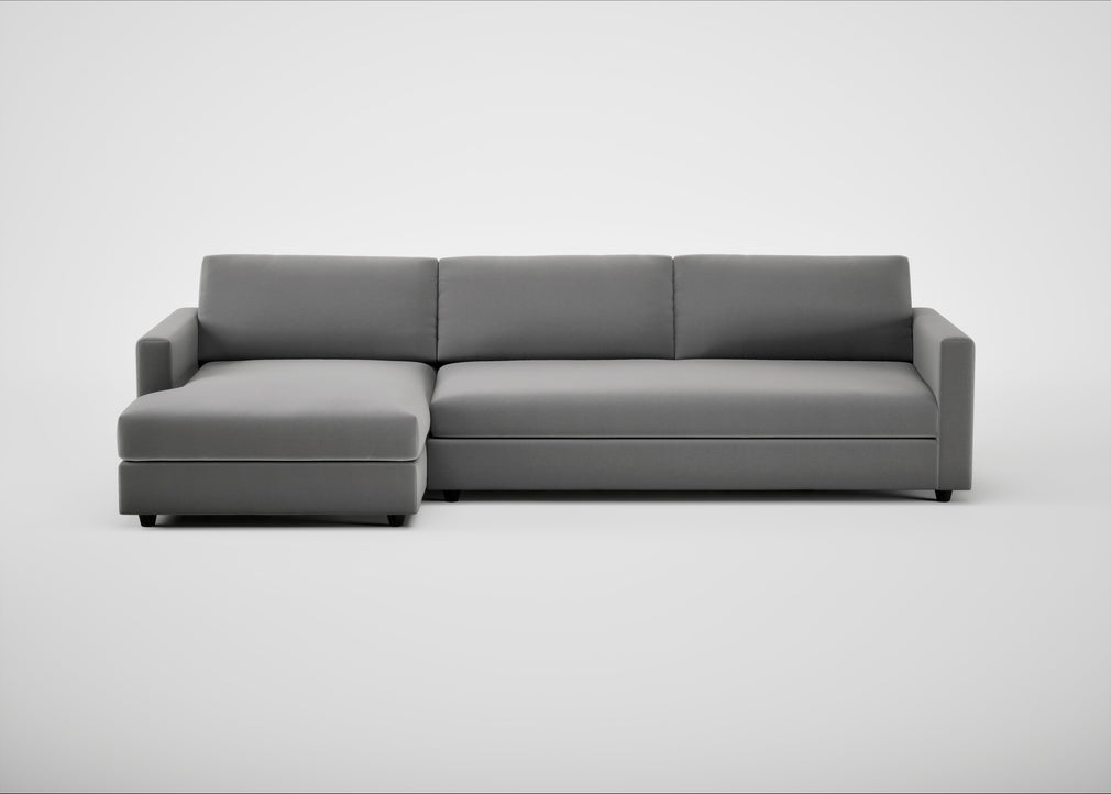 Nimbus II Left Hand Facing Chaise Corner Sofa Smart Velvet Mercury