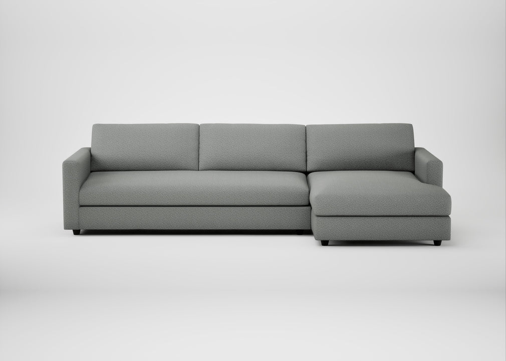 Nimbus II Right Hand Facing Chaise Corner Sofa Boucle Steel