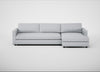 Nimbus II Right Hand Facing Chaise Corner Sofa Broad Weave Tin