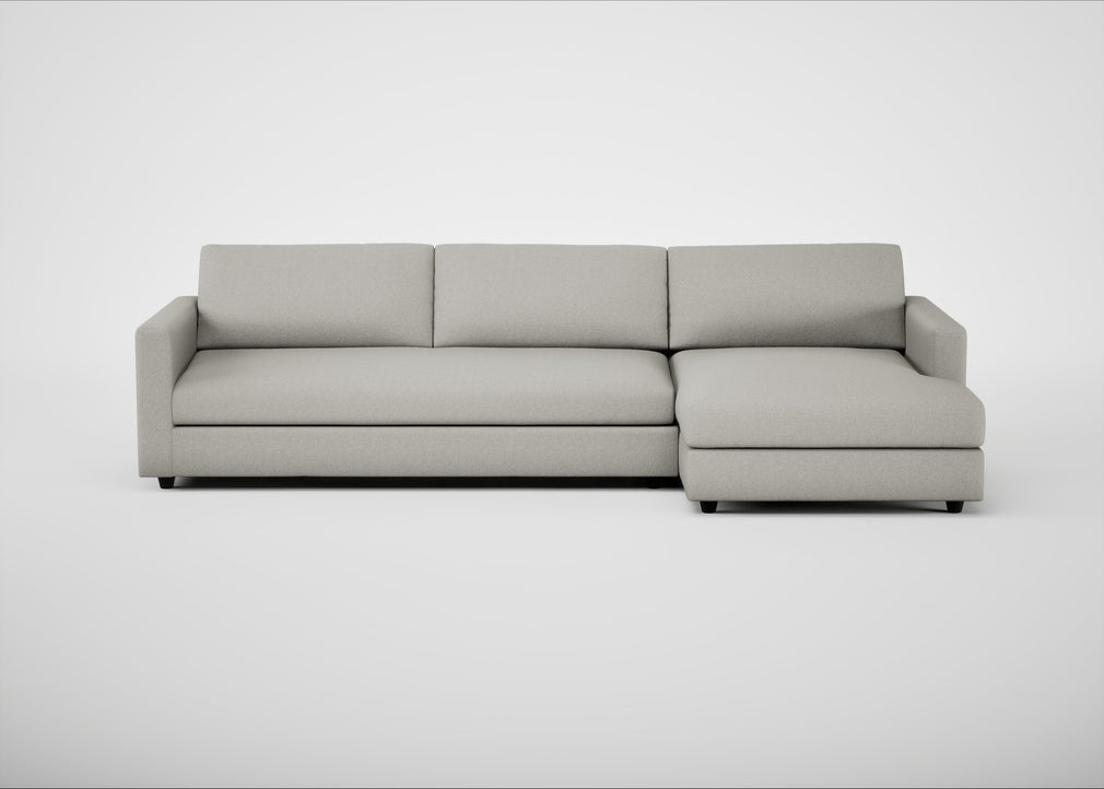 Nimbus II Right Hand Facing Chaise Corner Sofa Melton Wool Limestone