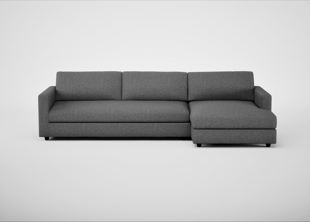 Nimbus II Right Hand Facing Chaise Corner Sofa Melton Wool Shale