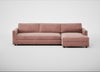 Nimbus II Right Hand Facing Chaise Corner Sofa Smart Luxe Velvet Dusky Pink