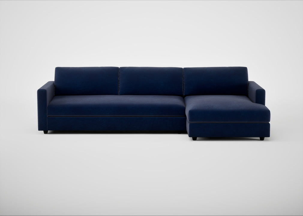 Nimbus II Right Hand Facing Chaise Corner Sofa Smart Luxe Velvet Midnight