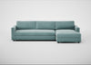 Nimbus II Right Hand Facing Chaise Corner Sofa Smart Luxe Velvet Mineral Blue