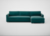 Nimbus II Right Hand Facing Chaise Corner Sofa Smart Luxe Velvet Ocean Green