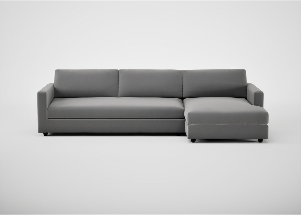 Nimbus II Right Hand Facing Chaise Corner Sofa Smart Velvet Mercury