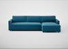 Nimbus II Right Hand Facing Chaise Corner Sofa Smart Velvet Ocean Blue