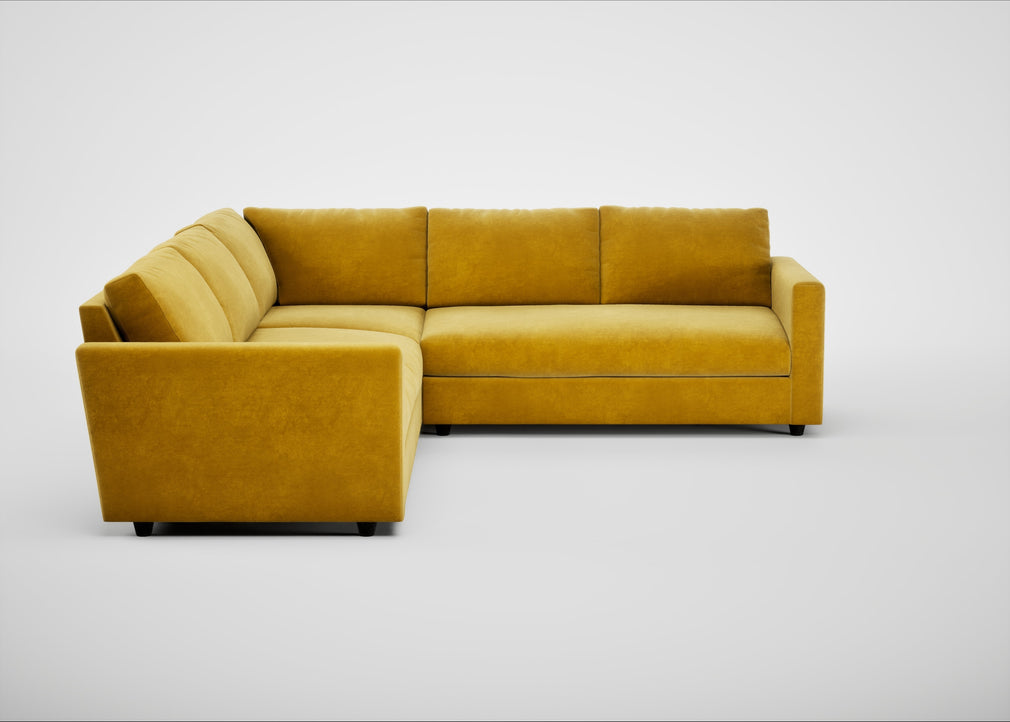 Nimbus II Large Corner Sofa Smart Luxe Velvet Canary