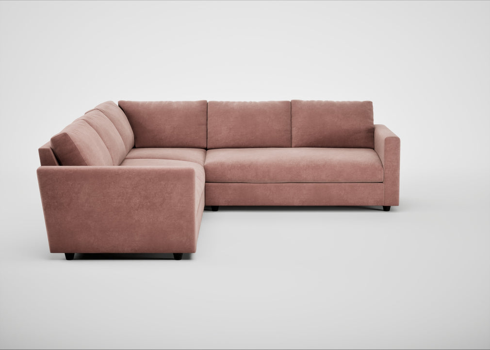 Nimbus II Large Corner Sofa Smart Luxe Velvet Dusky Pink