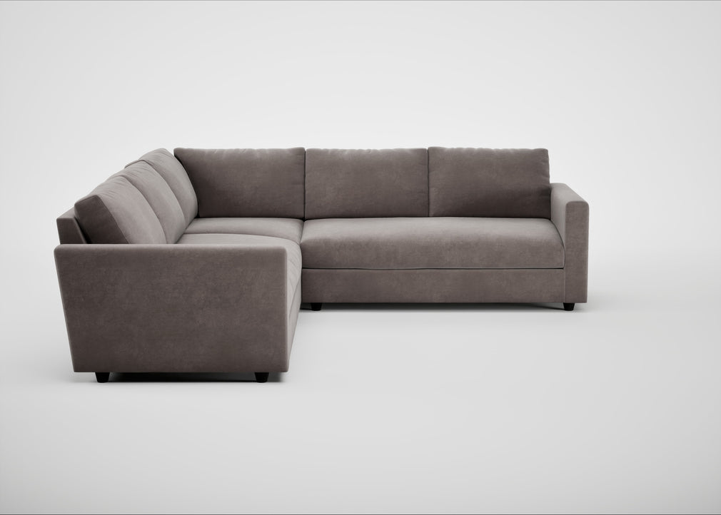 Nimbus II Large Corner Sofa Smart Luxe Velvet Mushroom