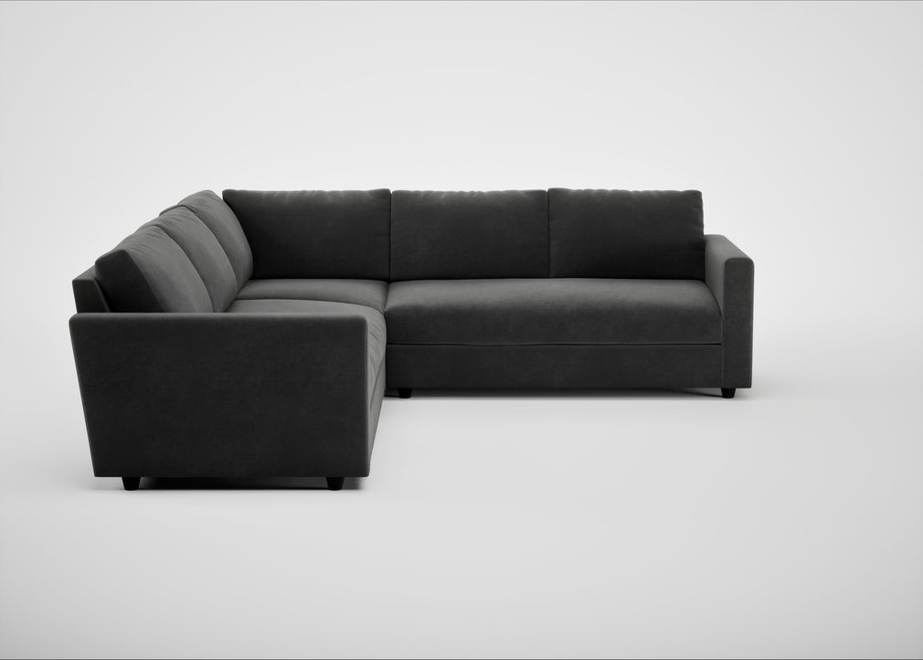 Nimbus II Large Corner Sofa Smart Luxe Velvet Nickel
