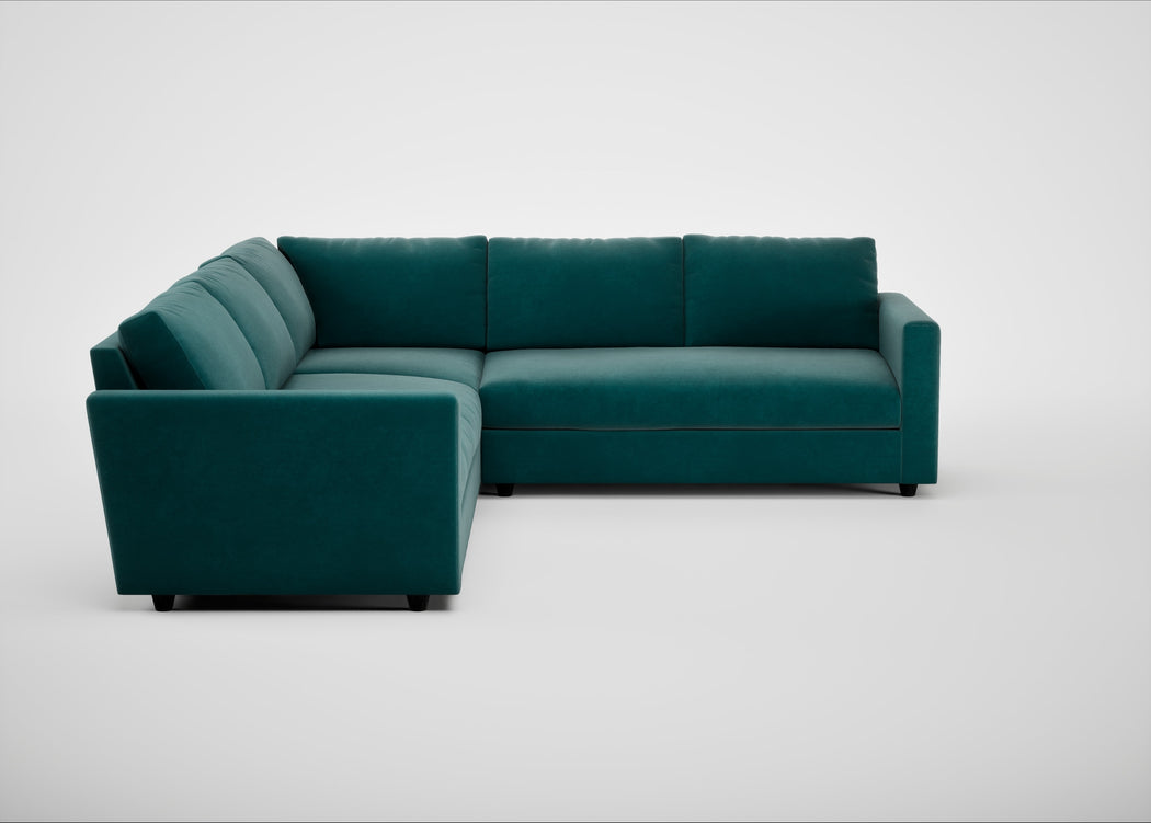 Nimbus II Large Corner Sofa Smart Luxe Velvet Ocean Green