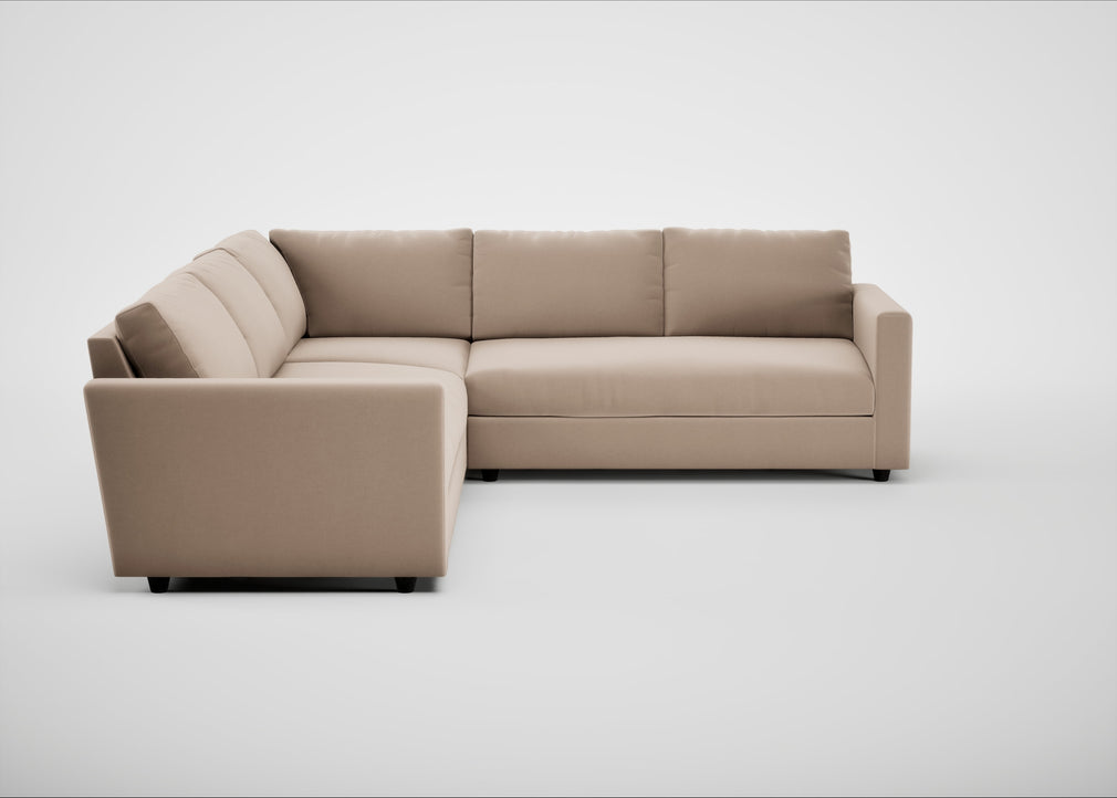 Nimbus II Large Corner Sofa Smart Velvet Pebble
