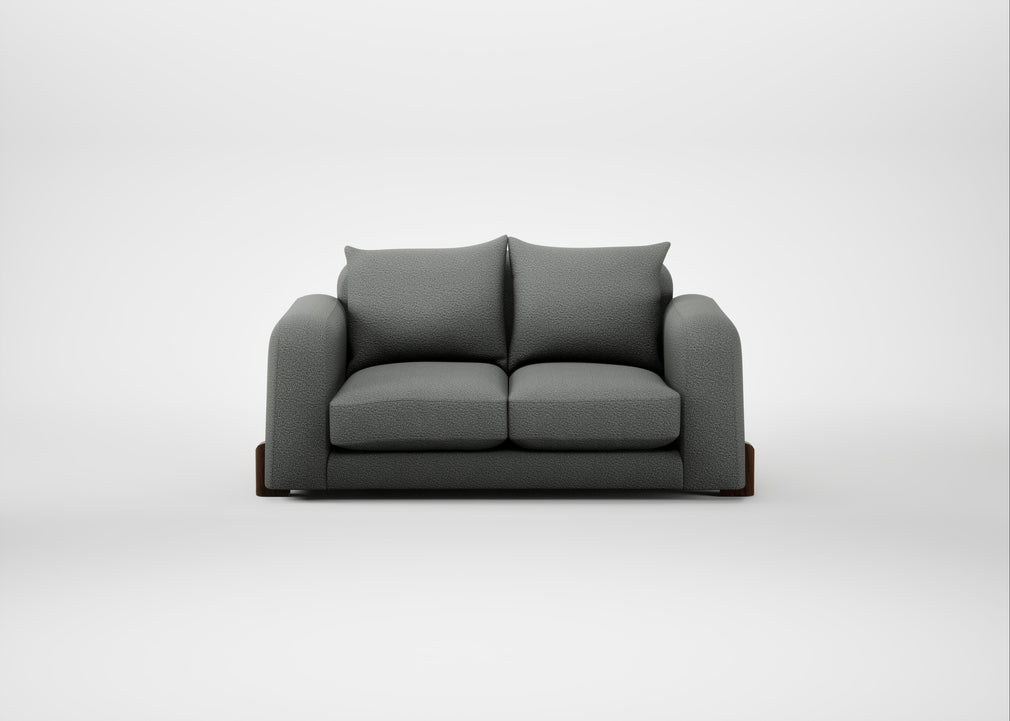 Nuvola 2 Seater Sofa Boucle Steel / Walnut Stained
