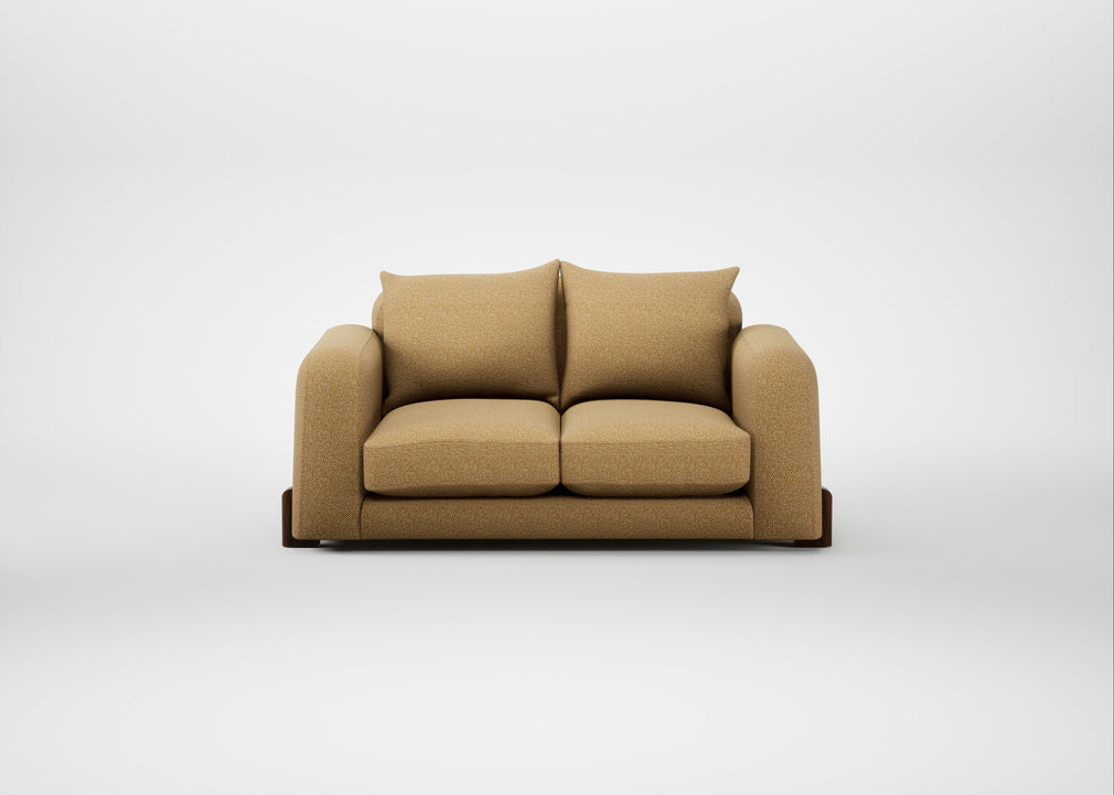 Nuvola 2 Seater Sofa Boucle Tweed Citrine / Walnut Stained