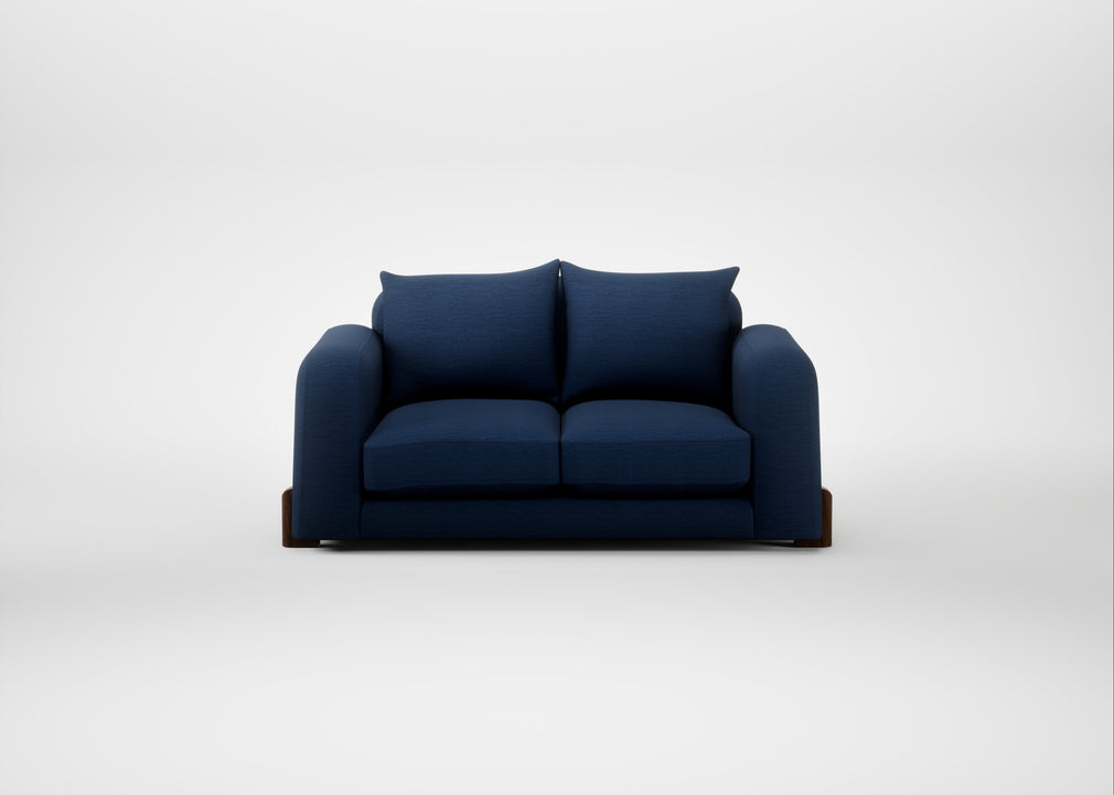 Nuvola 2 Seater Sofa Broad Weave Lagoon / Walnut Stained