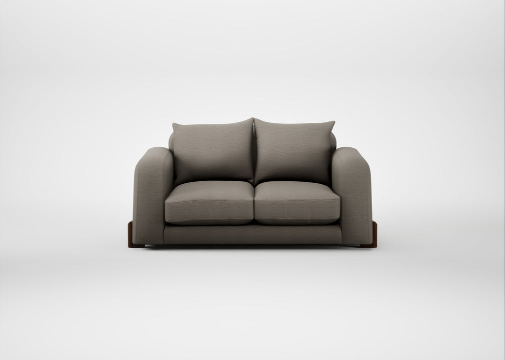 Nuvola 2 Seater Sofa Broad Weave Pebble / Walnut Stained
