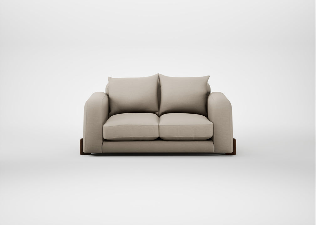 Nuvola 2 Seater Sofa Broad Weave Putty / Walnut Stained