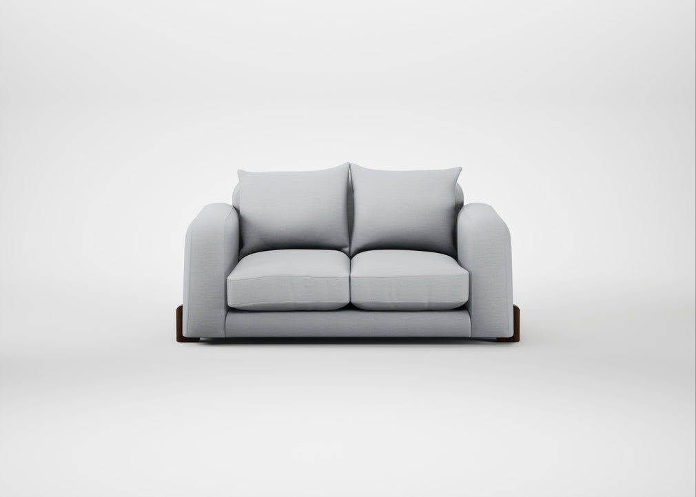 Nuvola 2 Seater Sofa Broad Weave Tin / Walnut Stained