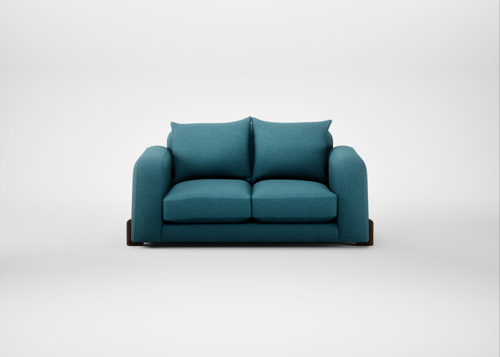 Nuvola 2 Seater Sofa Brushed Cotton Cadet / Walnut Stained