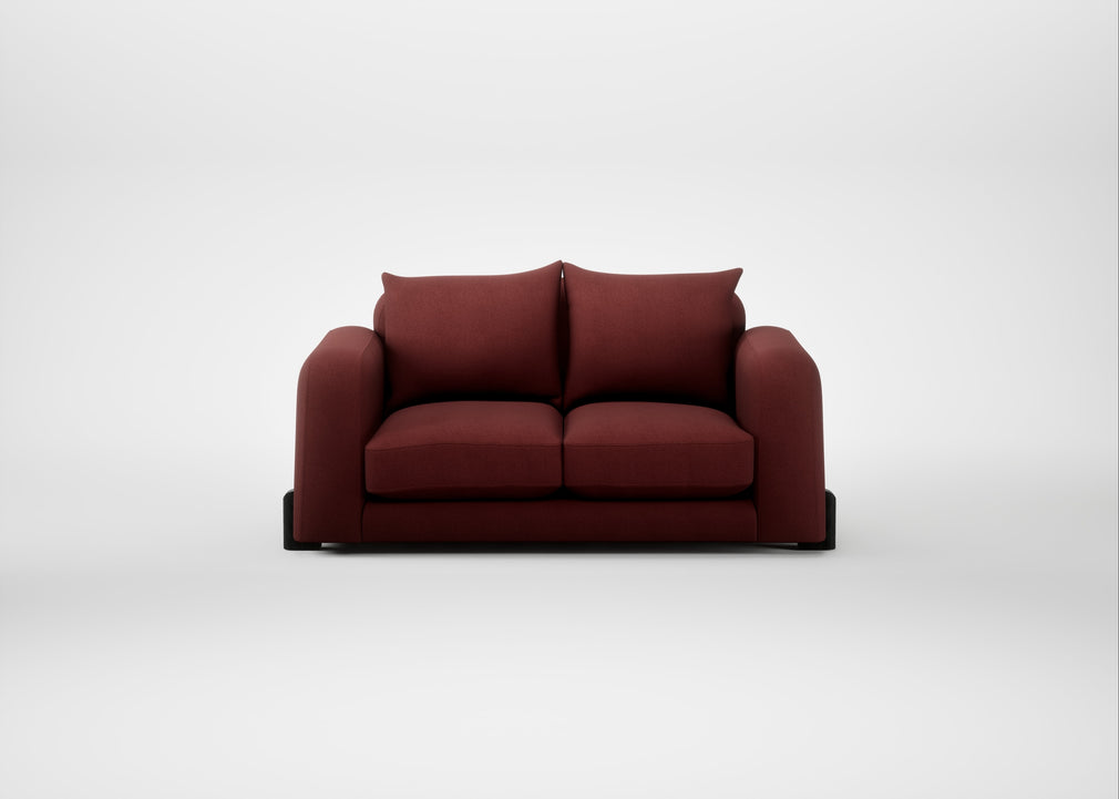 Nuvola 2 Seater Sofa Capelo Linen-Cotton Etruscan Red / Black