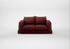 Nuvola 2 Seater Sofa Capelo Linen-Cotton Etruscan Red / Walnut Stained
