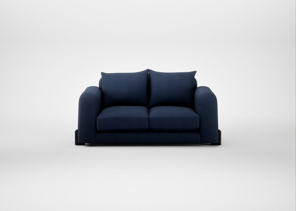 Nuvola 2 Seater Sofa Capelo Linen-Cotton Inkspot / Black